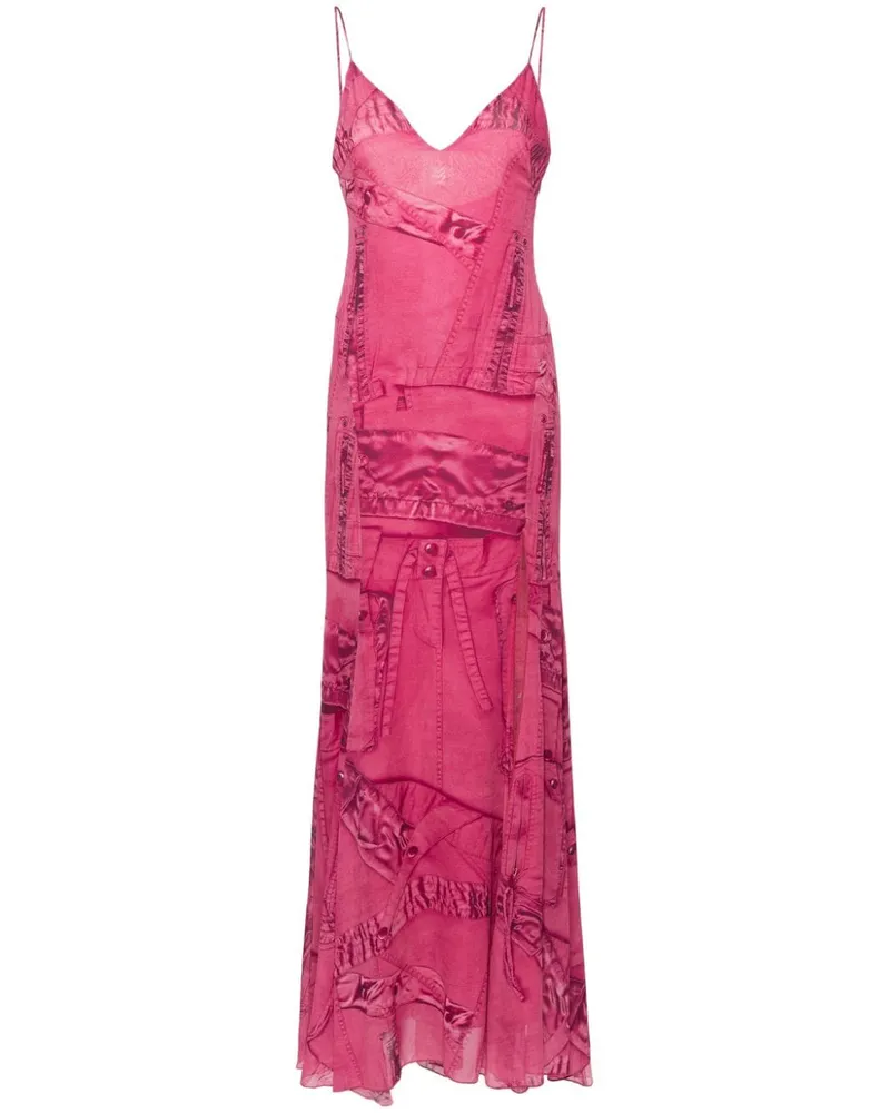 Blumarine Abendkleid mit Cargo-Print Pink
