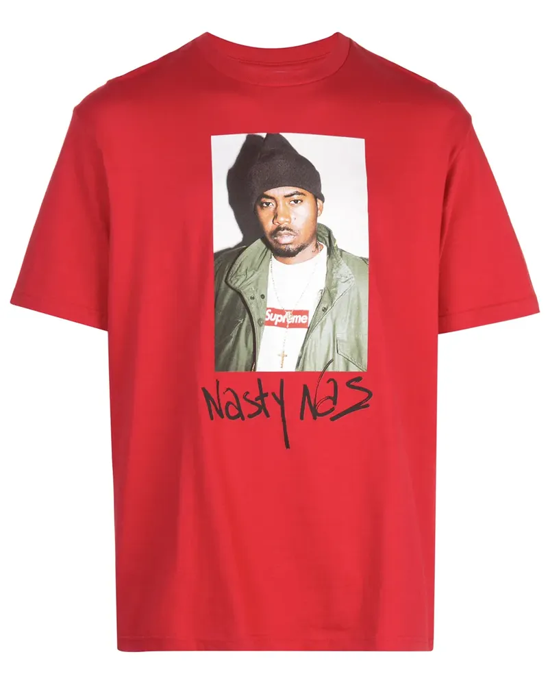 Supreme Being T-Shirt mit "Nasty Nas"-Print - Rot Rot