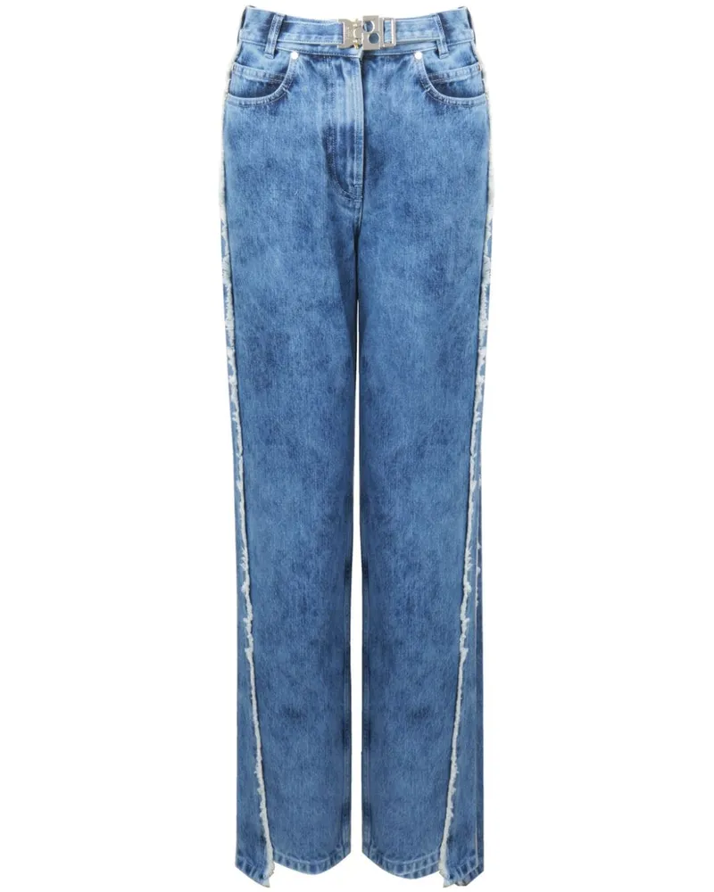 Ports 1961 Gerade Hose mit Jacquardmuster Blau