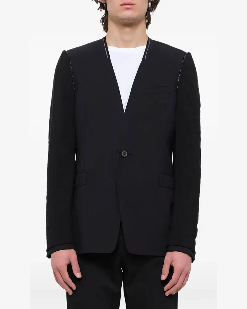 Lanvin Kragenlose Inside-Out-Jacke - Blau Blau