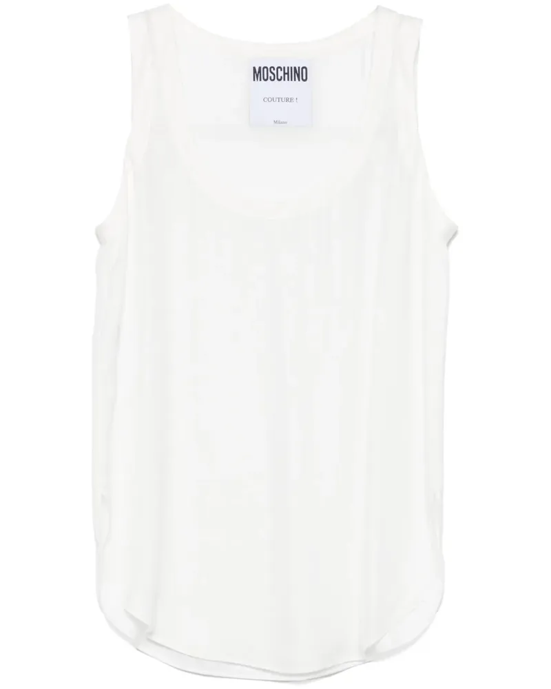 Moschino Tanktop mit Logo-Stickerei - Weiß Weiß