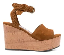 suede wedge-heel sandals - Braun