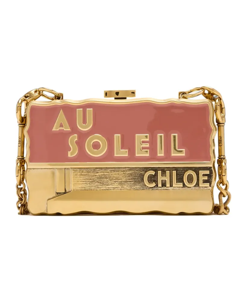 Chloé Soleil minaudière with chain in brass & enamel - Gold Gold