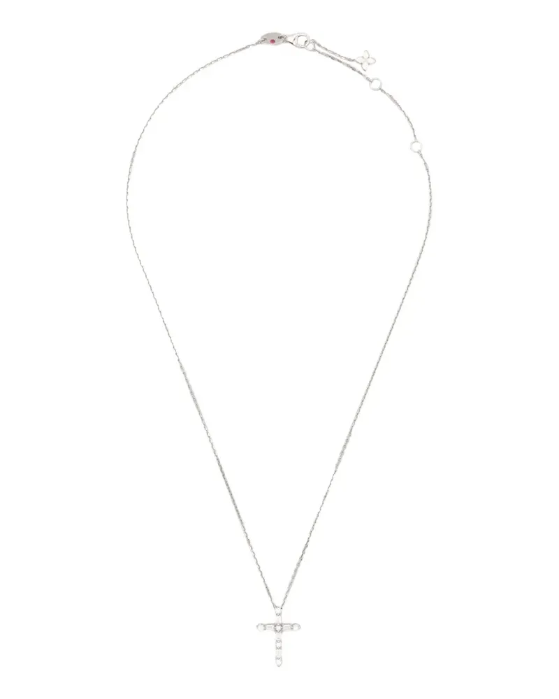 Roberto Coin Halskette mit Diamantkreuz - Silber Silber