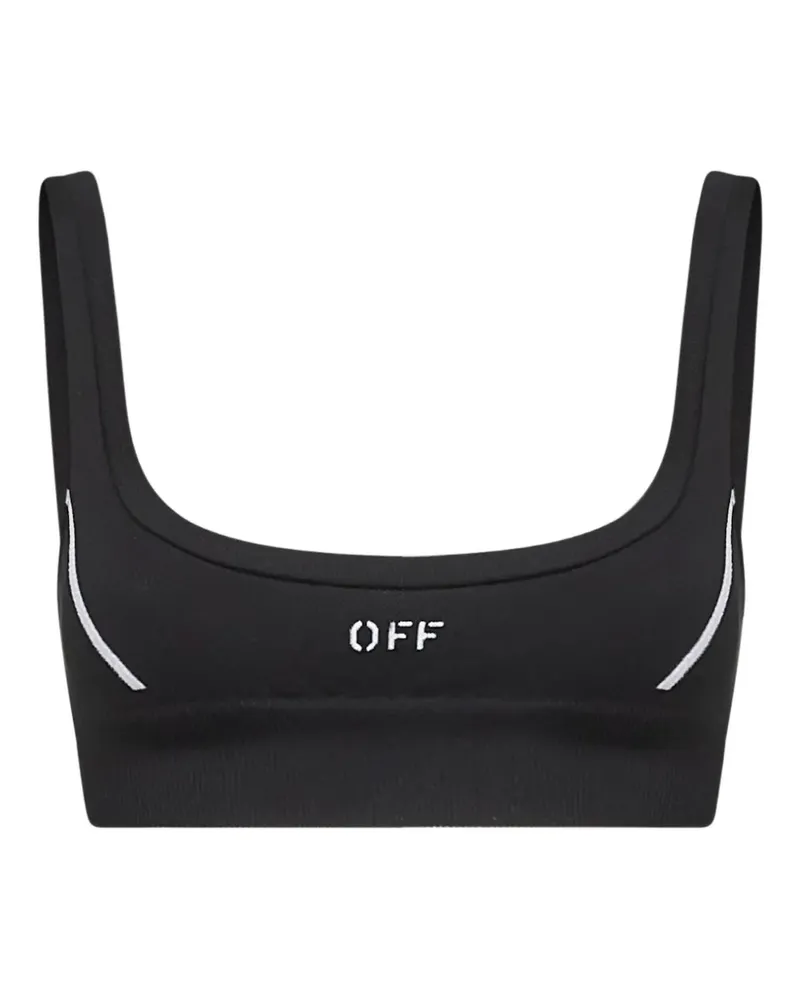 OFF-WHITE Geripptes Oberteil mit Streifendetail - Schwarz Schwarz