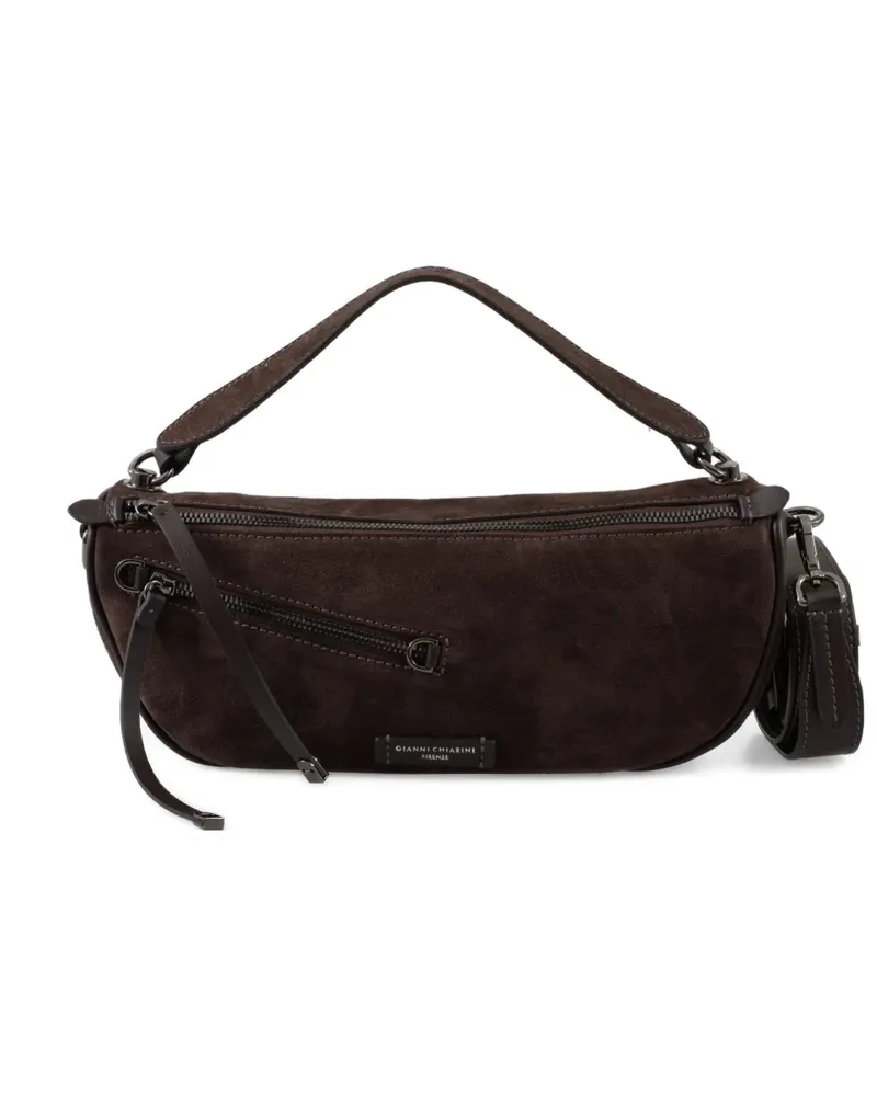 Gianni Chiarini Kleine Tote Bag mit Logo-Patch - Braun Braun
