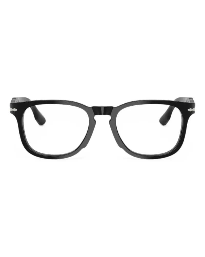 Persol Brille mit eckigem Gestell - Schwarz Schwarz