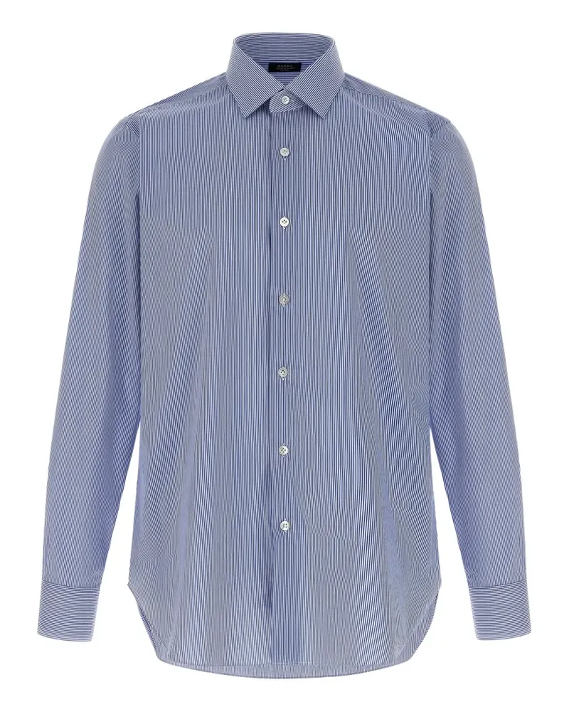 BARBA striped buttoned cotton shirt - Blau Blau