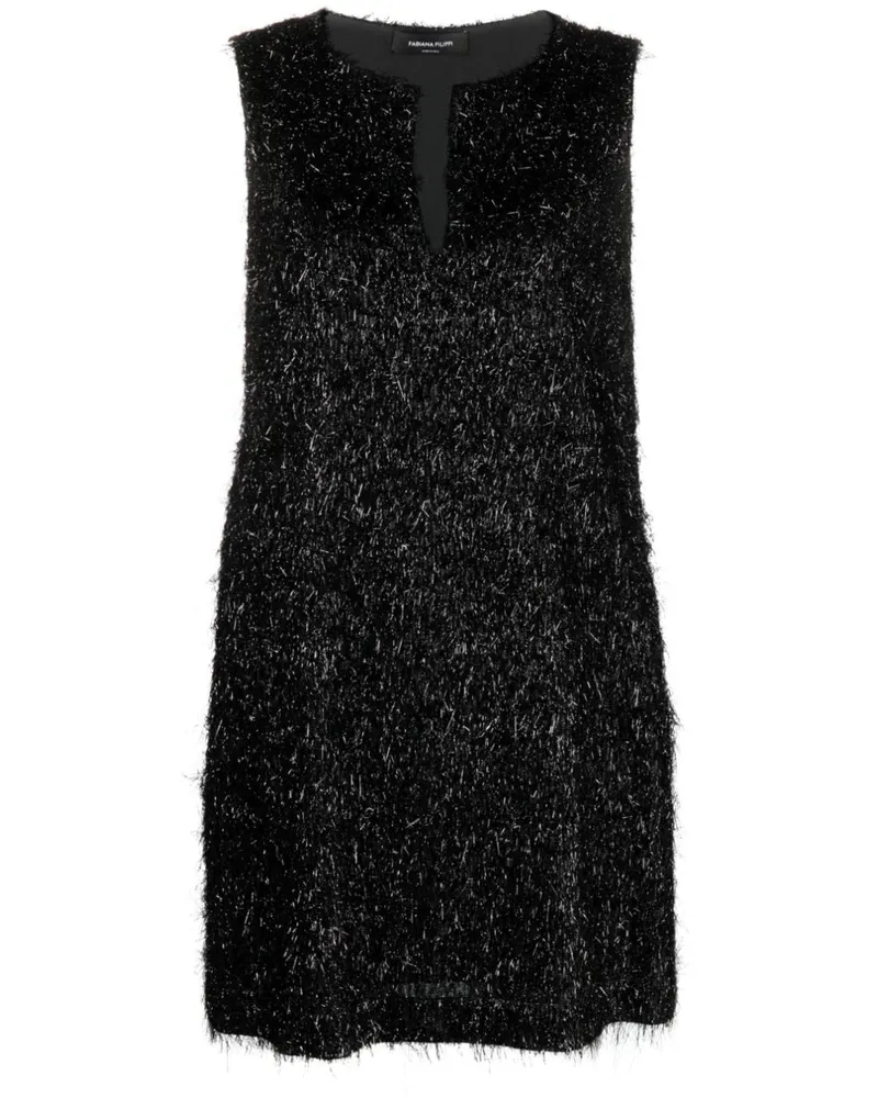 Fabiana Filippi Kleid mit Fransen - Schwarz Schwarz