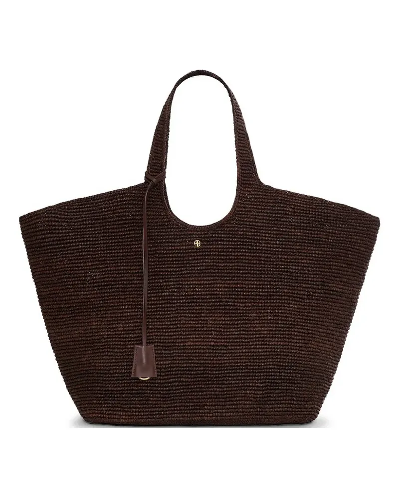 Anine Bing Gewebter Lili Tote Bag aus Raffiabast - Braun Braun