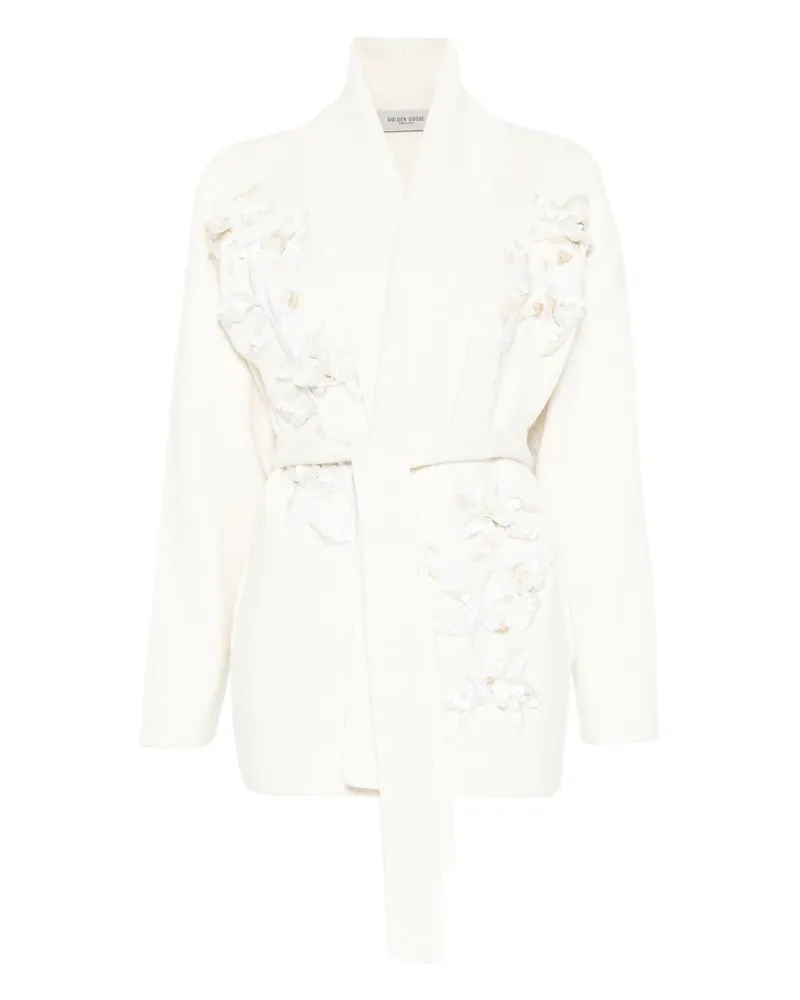Golden Goose Cardigan mit Blumenverzierung - Nude Nude