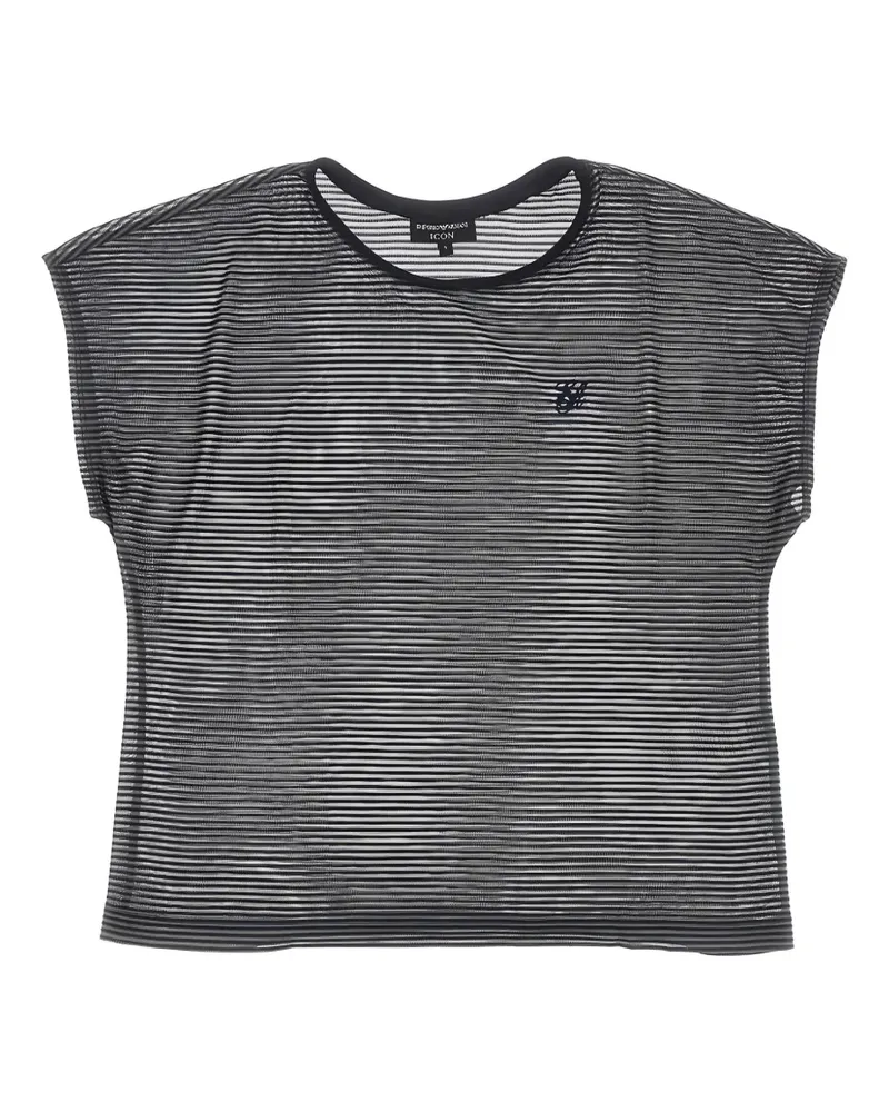 Emporio Armani Gestreiftes T-Shirt - Schwarz Schwarz
