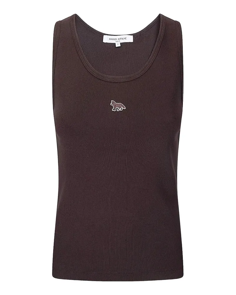 Kitsuné Geripptes Fox Tanktop - Braun Braun