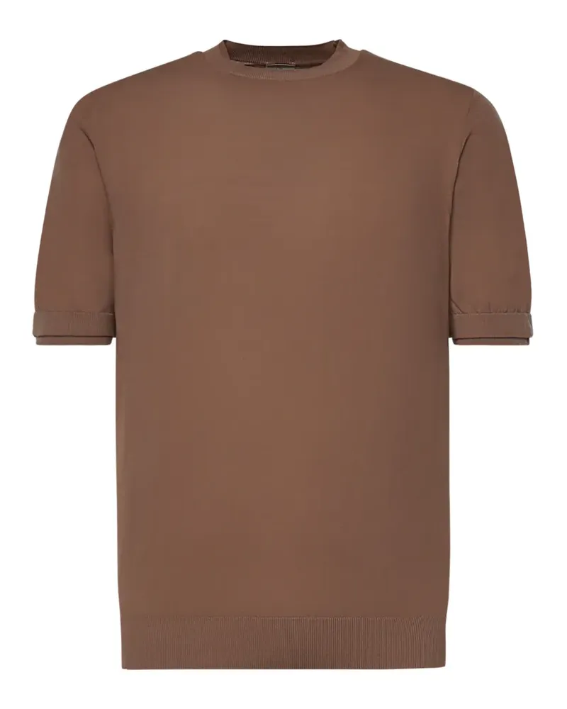 Eleventy short-sleeve ribbed-trim top - Braun Braun