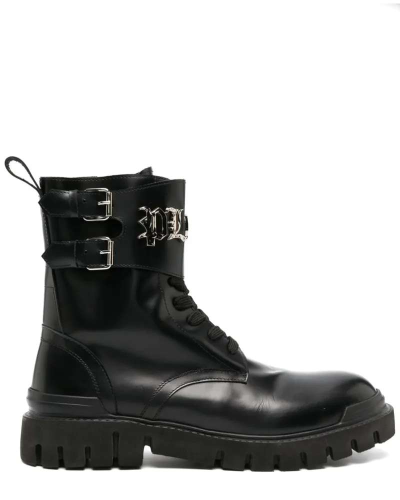 Philipp Plein Gothic Plein Schnürstiefel - Schwarz Schwarz