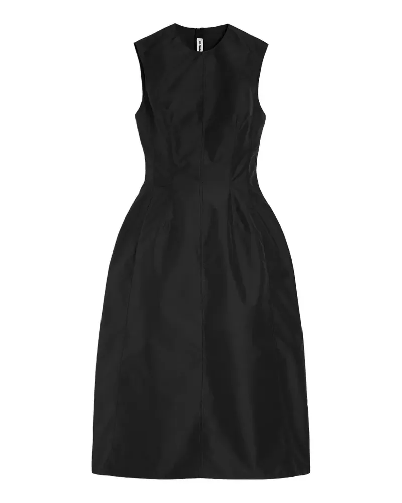 Jil Sander Tech Faille-Midikleid - Schwarz Schwarz