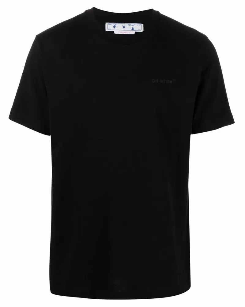 OFF-WHITE T-Shirt mit diagonalen Streifen - Schwarz Schwarz