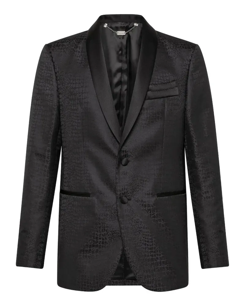 Billionaire Sakko in Kroko-Optik - Schwarz Schwarz