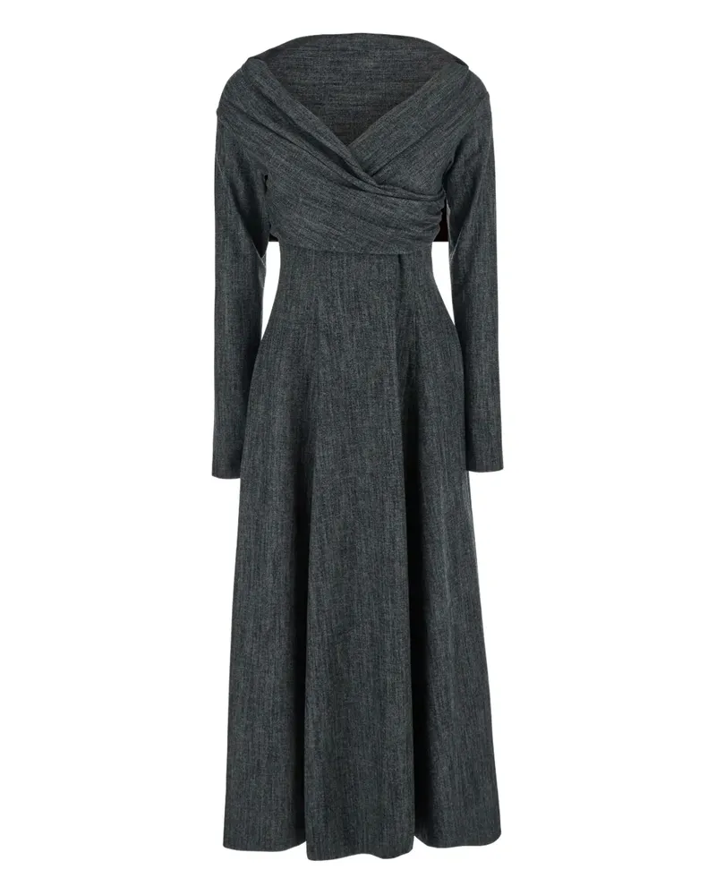 Alberta Ferretti Schulterfreies Wickelkleid - Grau Grau