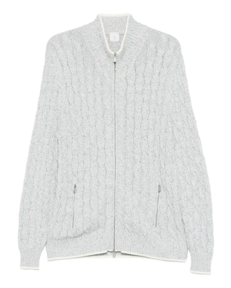 Eleventy Cardigan mit Zopfmuster - Blau Blau