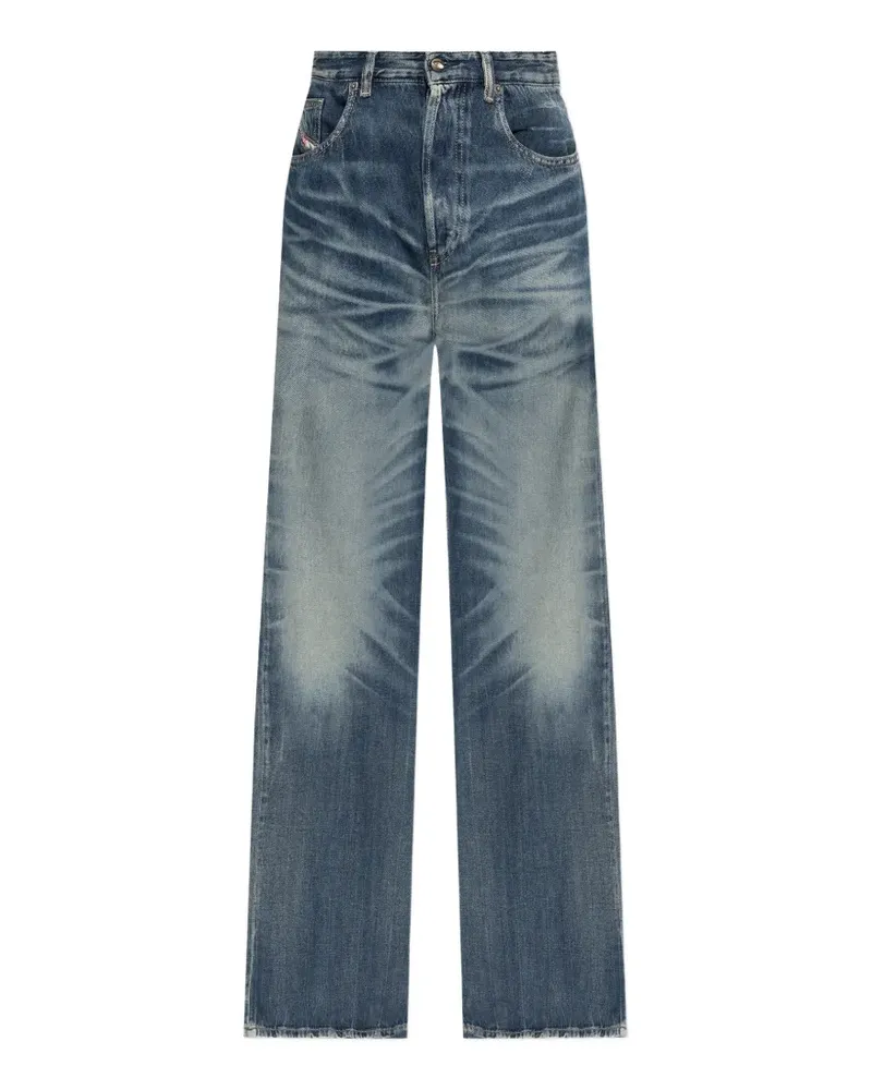 Diesel D-Rise Jeans mit Tragefalten - Blau Blau
