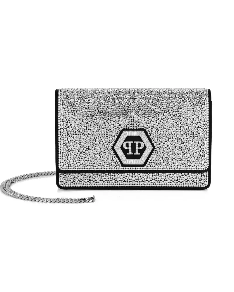 Philipp Plein Umhängetasche mit Kristallen - Schwarz Schwarz