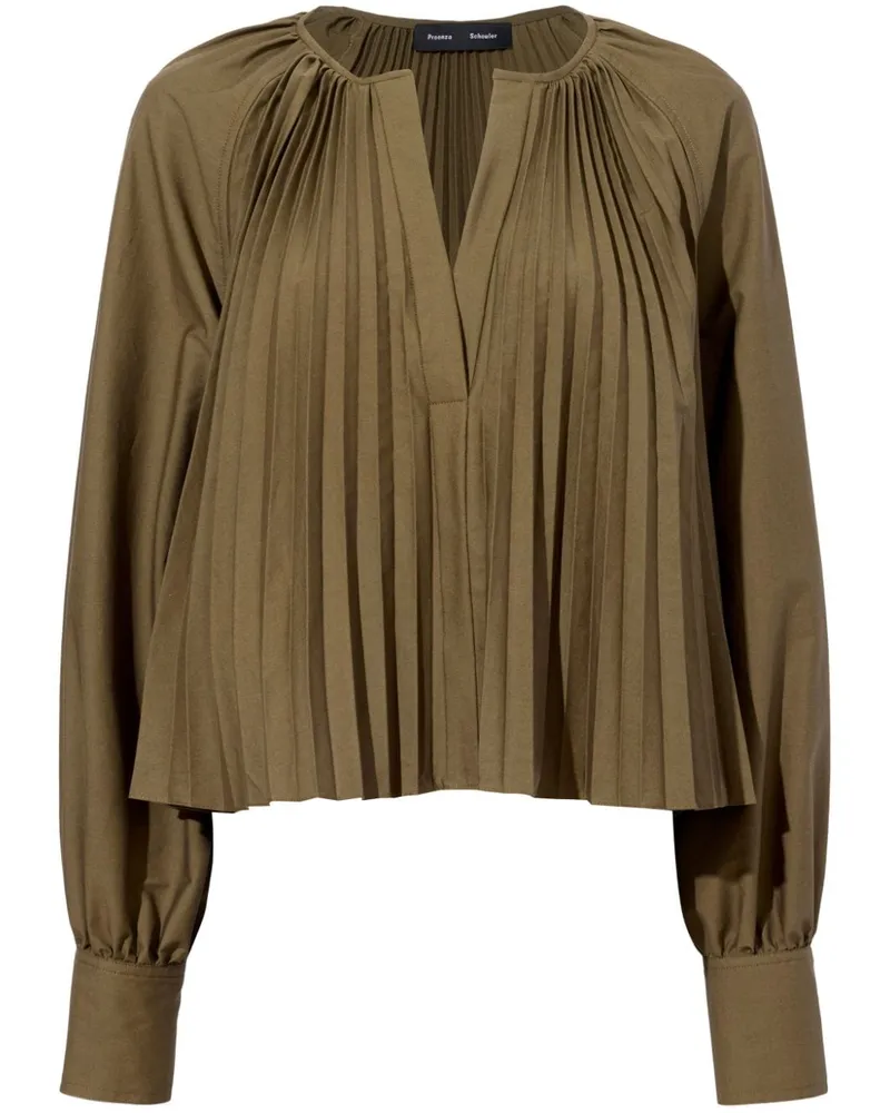 Proenza Schouler Monica Bluse mit Faltendetail - Grün Grün