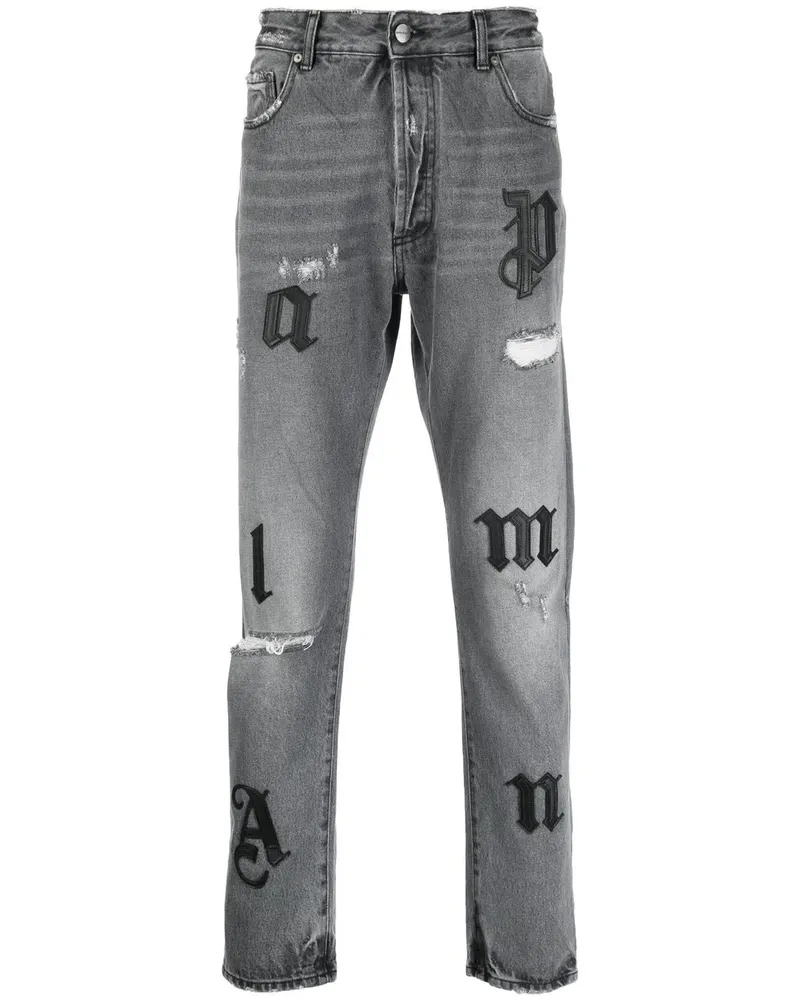 Palm Angels Gerade Jeans im Distressed-Look - Grau Grau