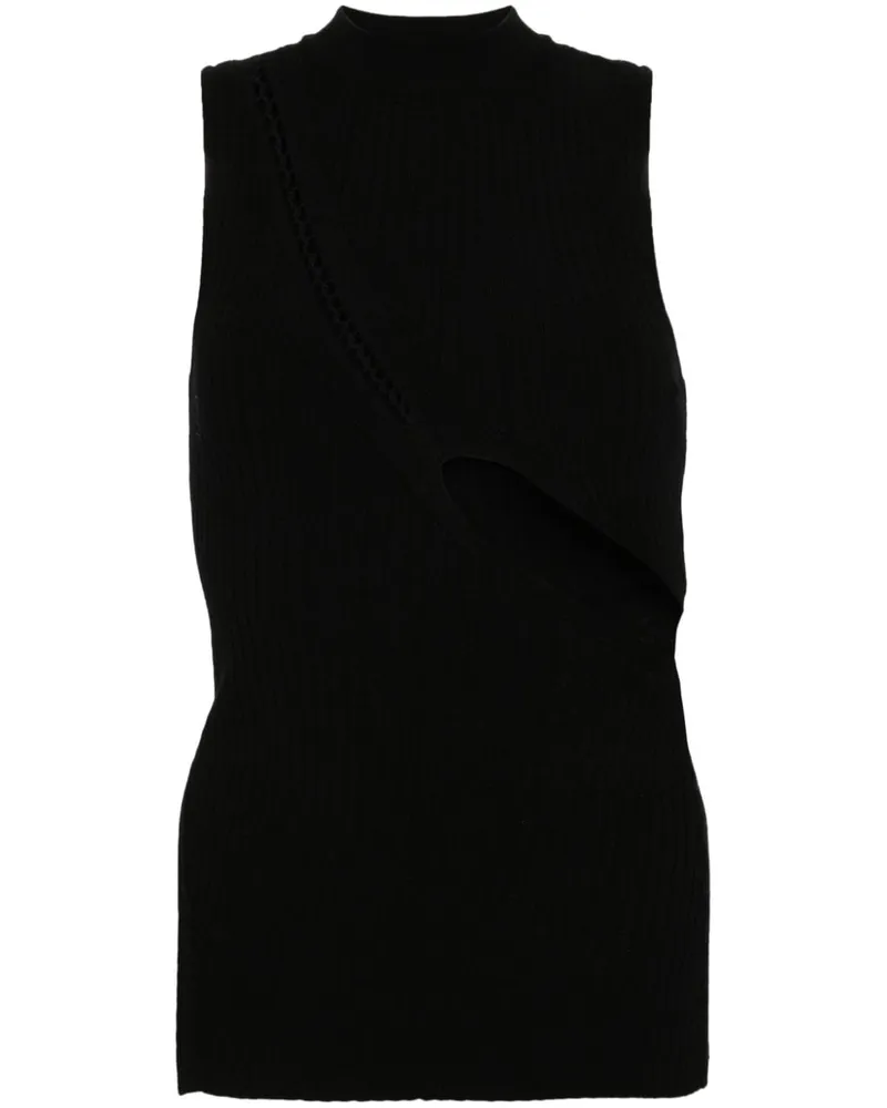 ATTICO Tanktop aus geripptem Strick - Schwarz Schwarz