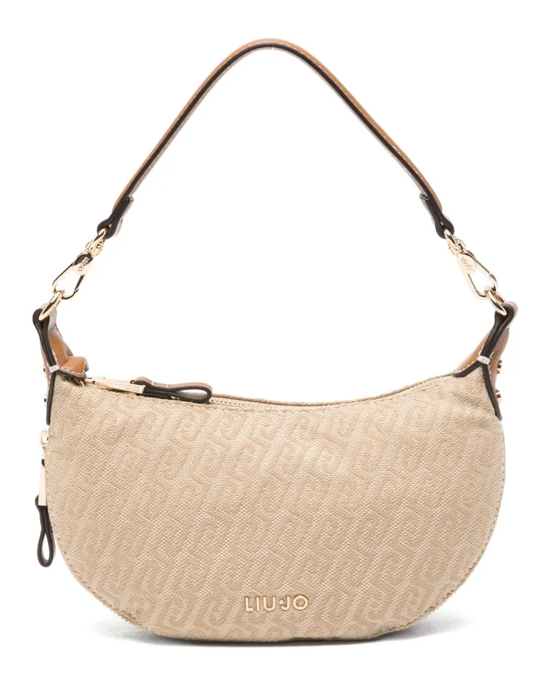 Liu Jo monogram-print zip shoulder bag - Nude Nude