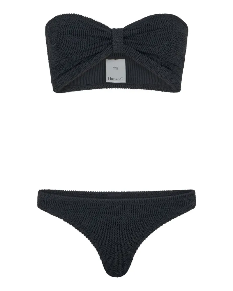 Hunza G Strukturierter Jean Bikini - Schwarz Schwarz