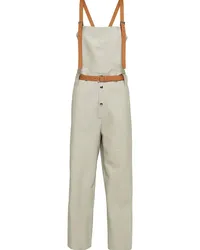 Prada Cropped-Overall aus Leder Nude