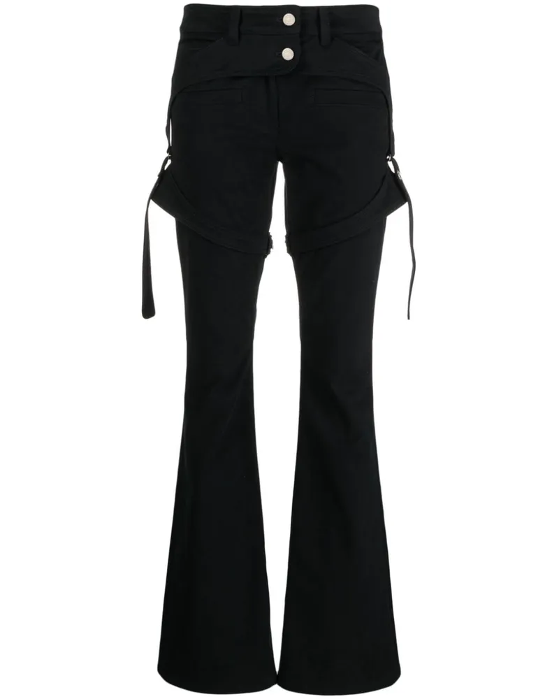 Courrèges Hose mit geradem Bein - Schwarz Schwarz