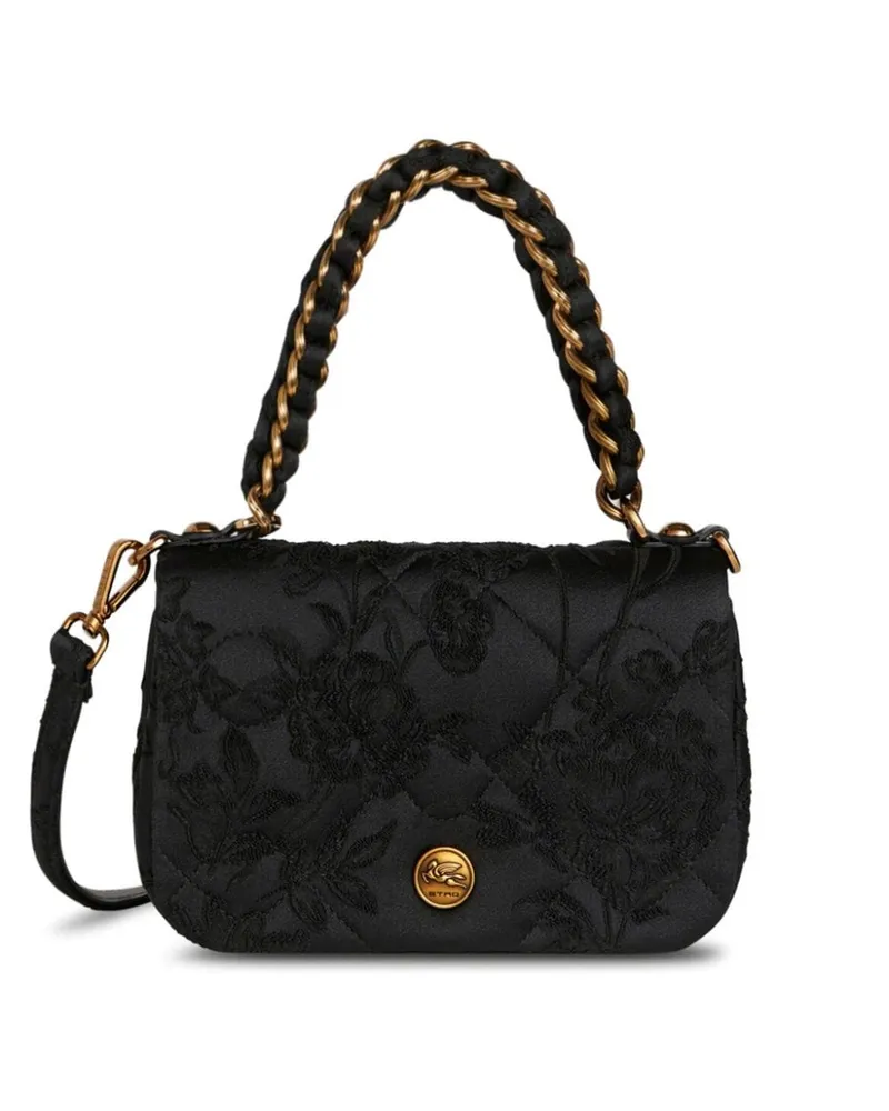 Etro Bond Mini-Tasche mit blumigem Jacquardmuster - Schwarz Schwarz
