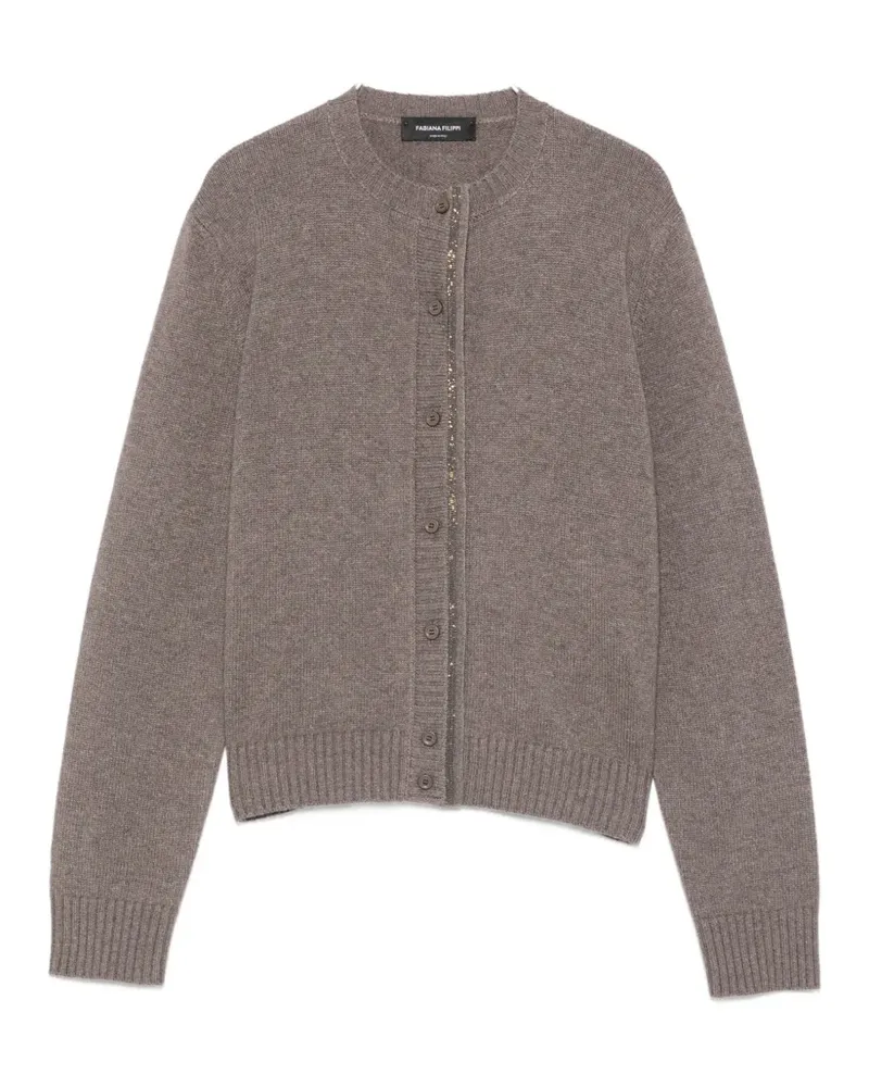 Fabiana Filippi Cardigan mit Perlenbesatz - Grau Grau