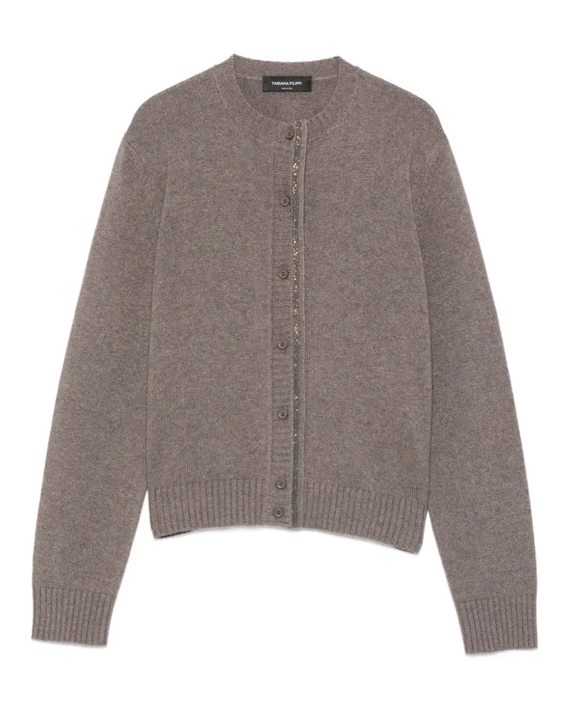 Fabiana Filippi Cardigan mit Perlenbesatz - Grau Grau