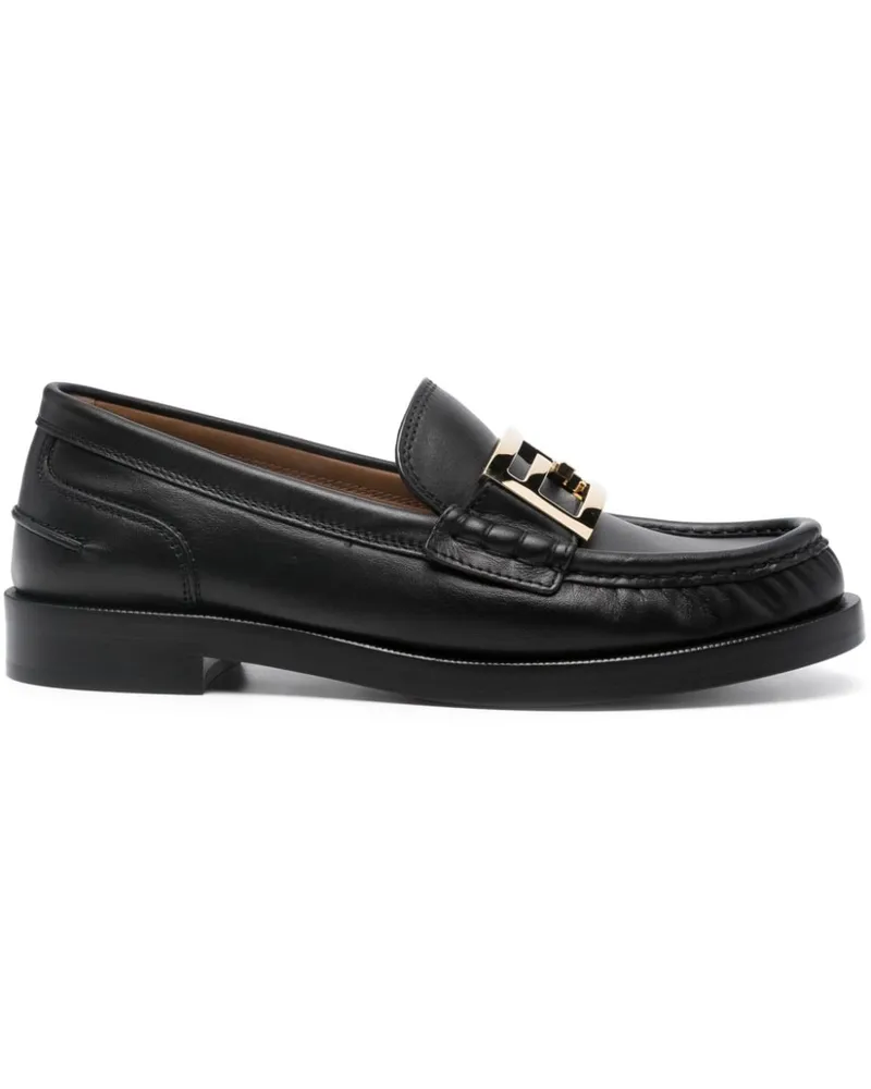 Fendi Loafer mit Logo-Schild - Schwarz Schwarz