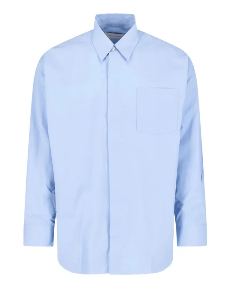 AMI Paris Hemd mit Ami de Coeur-Stickerei - Blau Blau