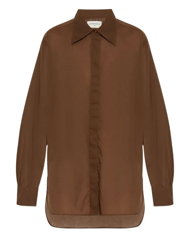 Officine Generale Button-down-Hemd aus Baumwolle - Braun Braun