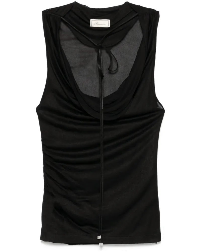Blumarine Tanktop mit Wasserfallausschnitt - Schwarz Schwarz