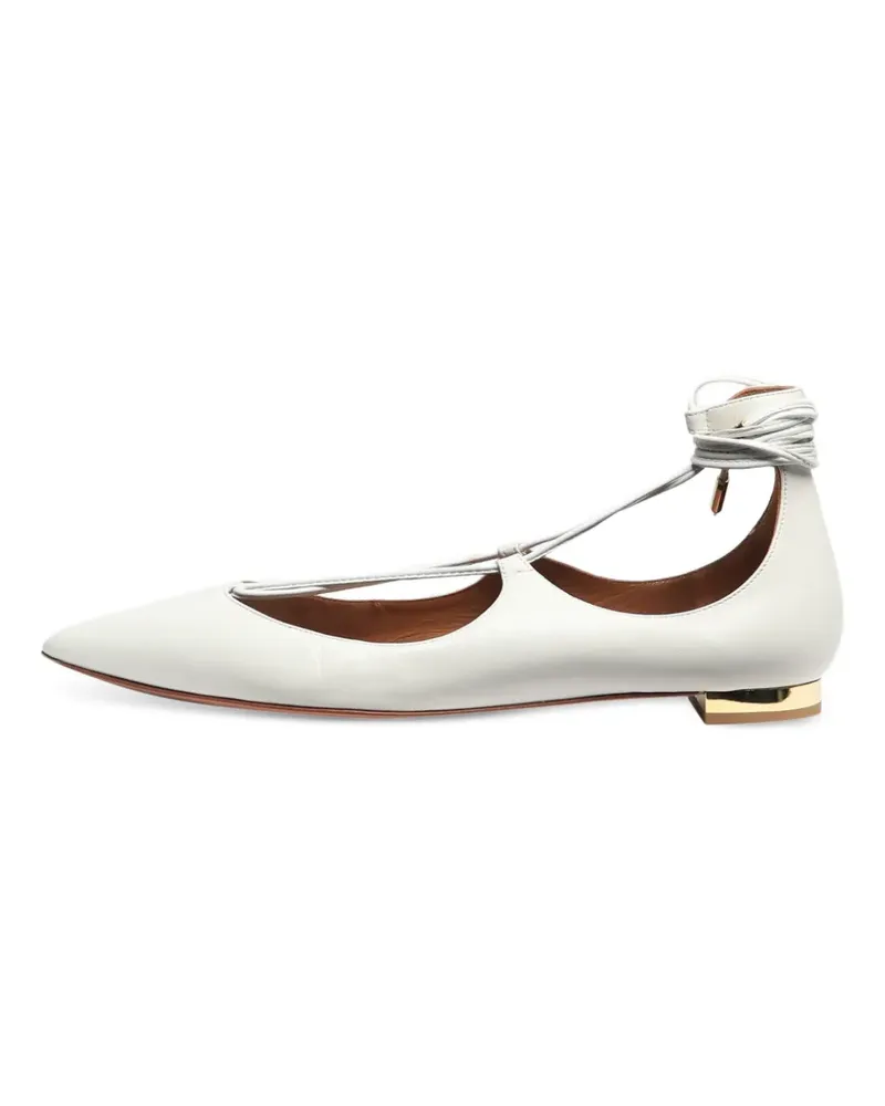 Aquazzura Christy Ballerinas mit Schnürung - Weiß Weiß