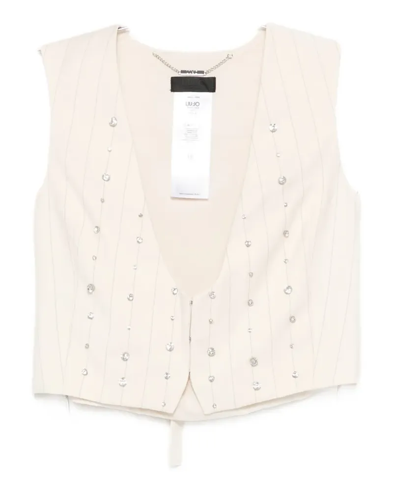 Liu Jo rhinestone striped waistcoat - Nude Nude