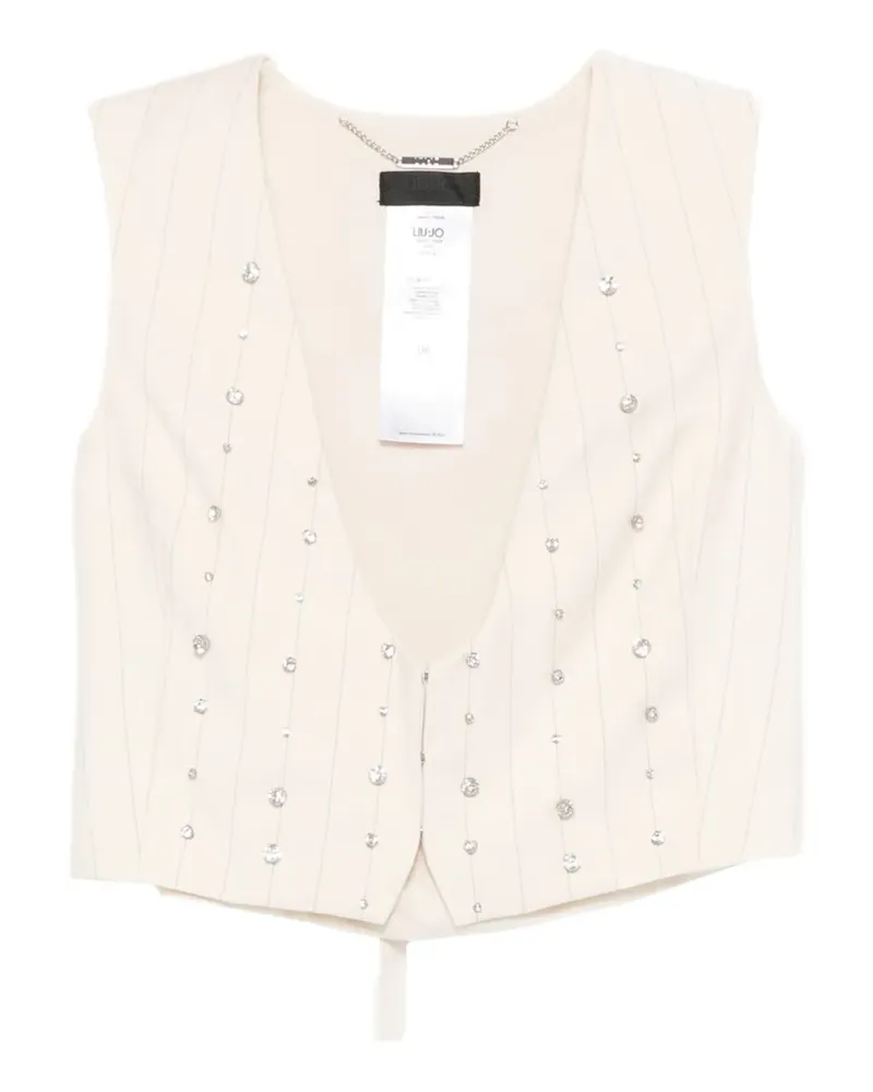 Liu Jo rhinestone striped waistcoat - Nude Nude