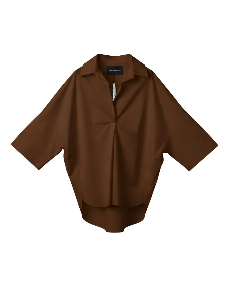 Black Label oversized pleated shirt - Braun Braun
