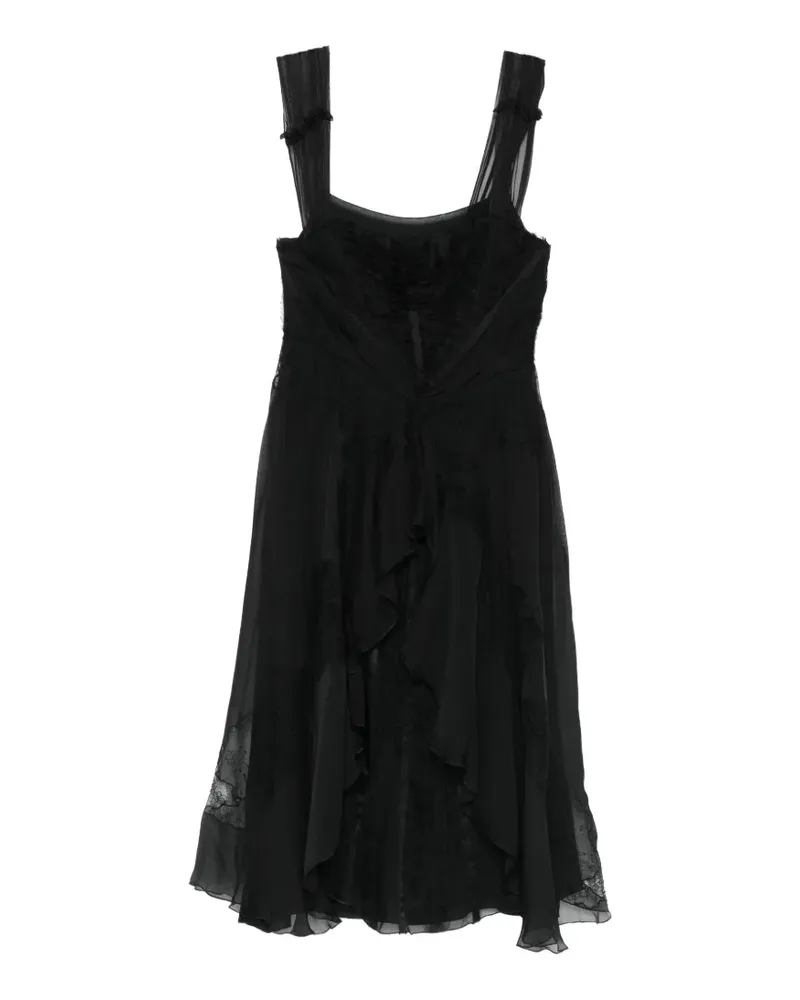Alberta Ferretti ruffled lace mini dress - Schwarz Schwarz