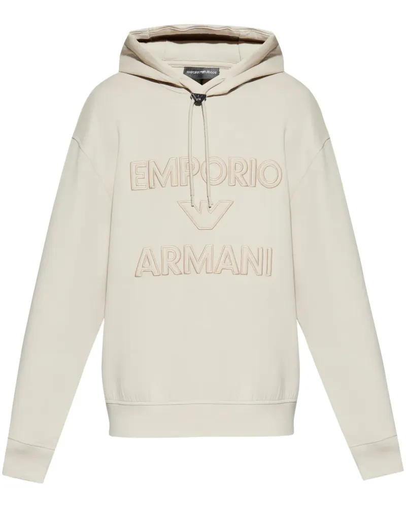 Emporio Armani Hoodie mit Logo-Patch - Nude Nude