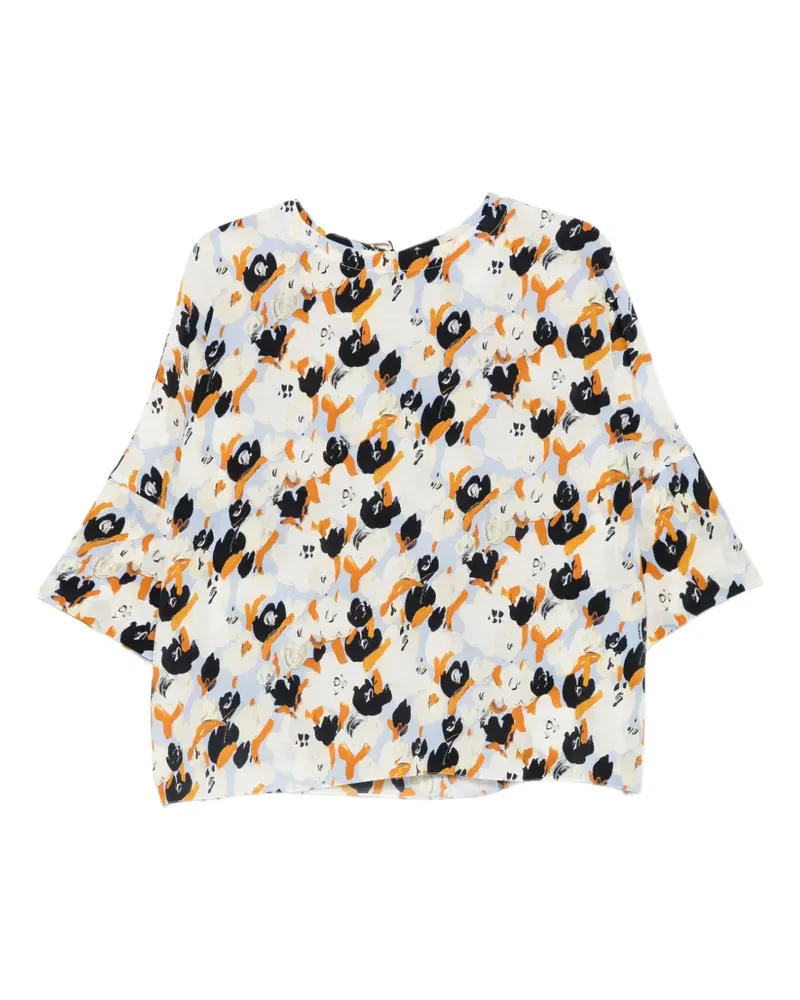 Marni floral-pattern blouse - Blau Blau