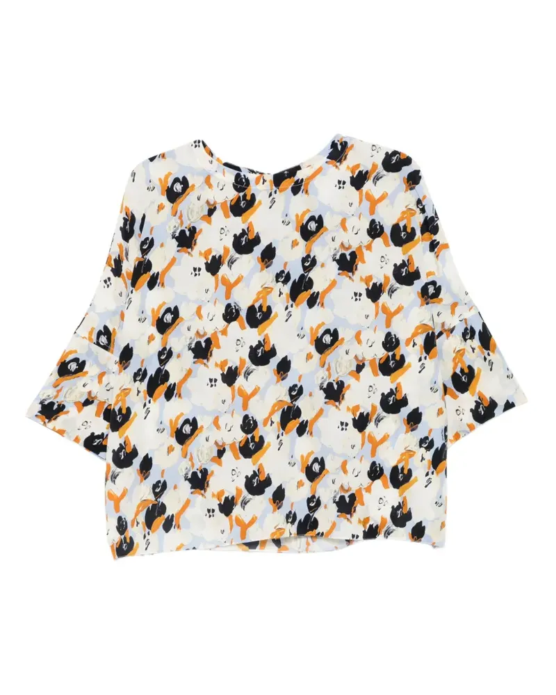 Marni floral-pattern blouse - Blau Blau