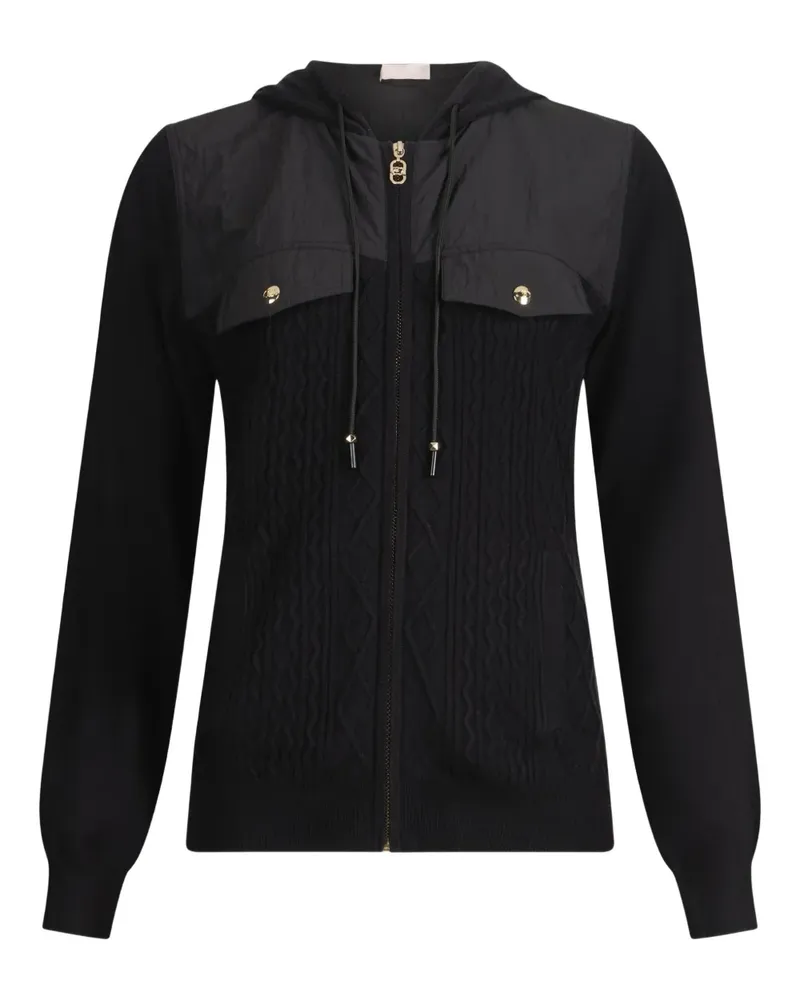 Liu Jo Kapuzenpullover mit Zopfmuster - Schwarz Schwarz
