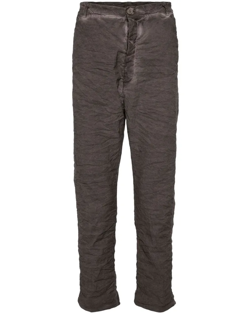 Poème Bohèmien Gerade Hose mit Knitteroptik - Grau Grau